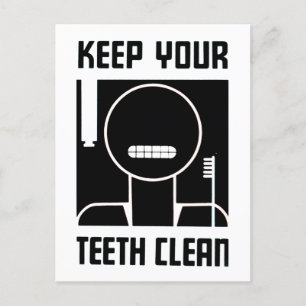 Carte Postale Gardez vos dents propres