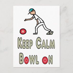 Carte Postale Gardez votre calme Bowls sur gazon