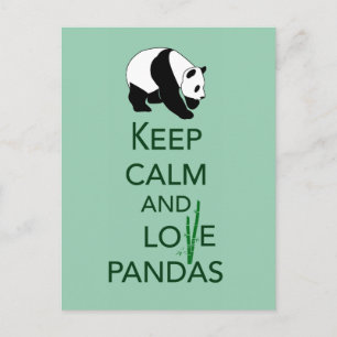 Carte Postale Gardez votre calme et aimez les pandas, Impression