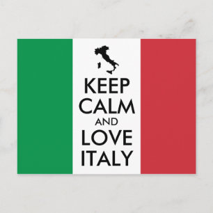 Carte Postale Gardez votre calme et aimez l'Italie Vert Blanc et