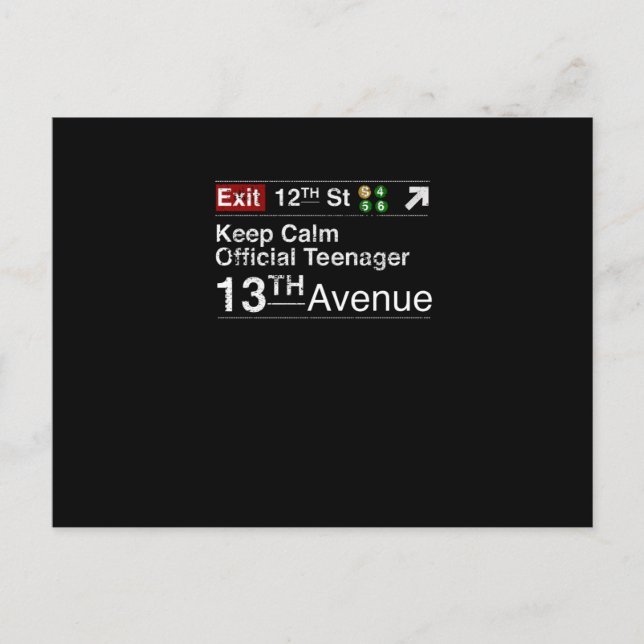 Carte Postale Gardez votre calme, je suis officiellement un adol (Devant)