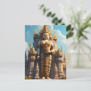 Carte Postale Gardien du temple thaïlandais doré