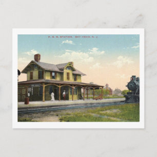 Carte Postale Gare, Bay Head, New Jersey Vintage