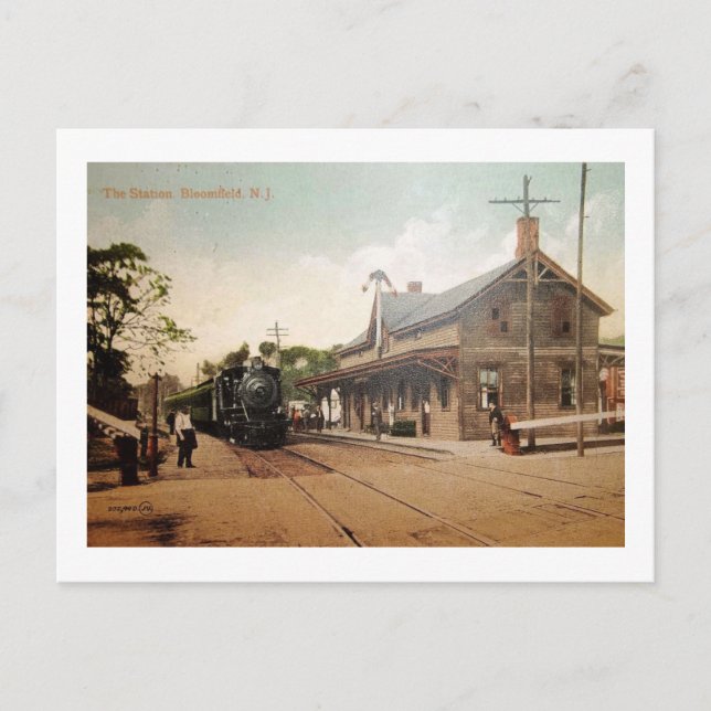 Carte Postale Gare, Bloomfield, New Jersey Vintage (Devant)