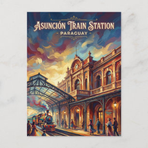 Carte Postale Gare centrale de chemin de fer Paraguay