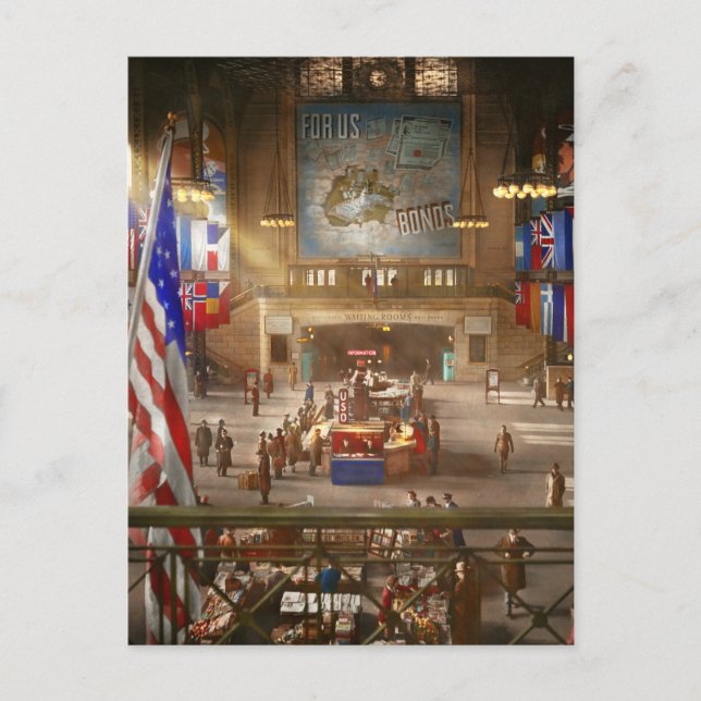 Carte Postale Gare - Chicago Ill - Pour nous 1943 (Devant)