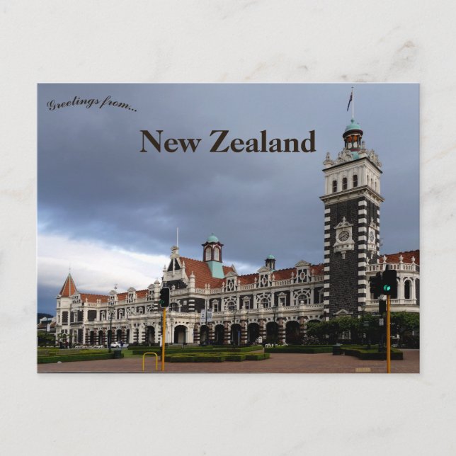 Carte Postale Gare de Dunedin Nouvelle-Zélande (Devant)