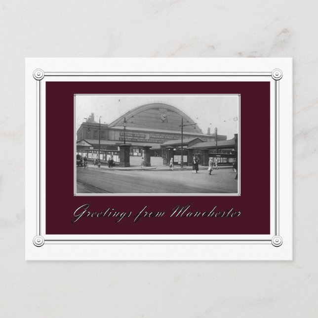 Carte Postale Gare de Manchester vintage (Devant)