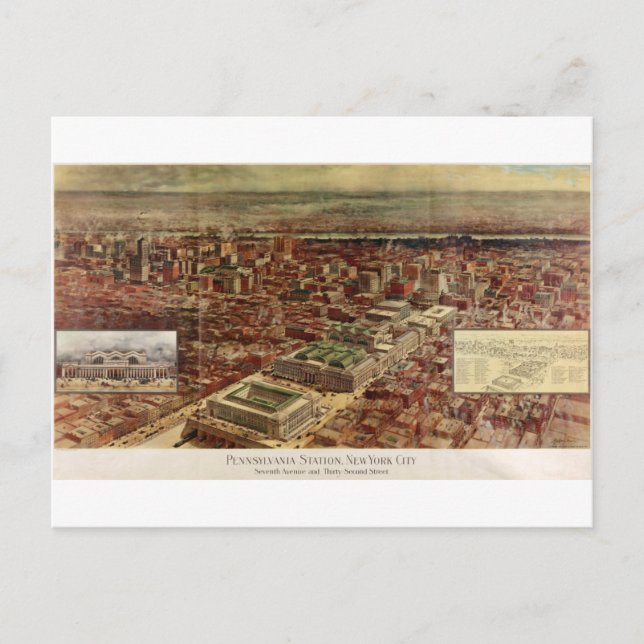 Carte Postale Gare de Pennsylvanie New York en 1910 (Devant)