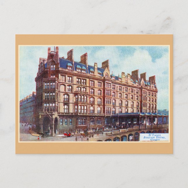Carte Postale Gare de St Enoch vintage Hôtel Glasgow (Devant)