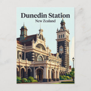 Carte Postale Gare ferroviaire de Dunedin Nouvelle-Zélande