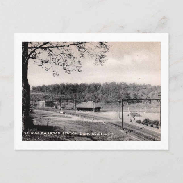 Carte Postale Gare ferroviaire, Denville, NJ Vintage (Devant)