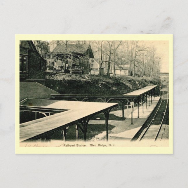 Carte Postale Gare, Glen Ridge, New Jersey Vintage (Devant)