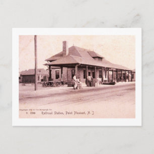 Carte Postale Gare, Point Pleasant, New Jersey Vintage