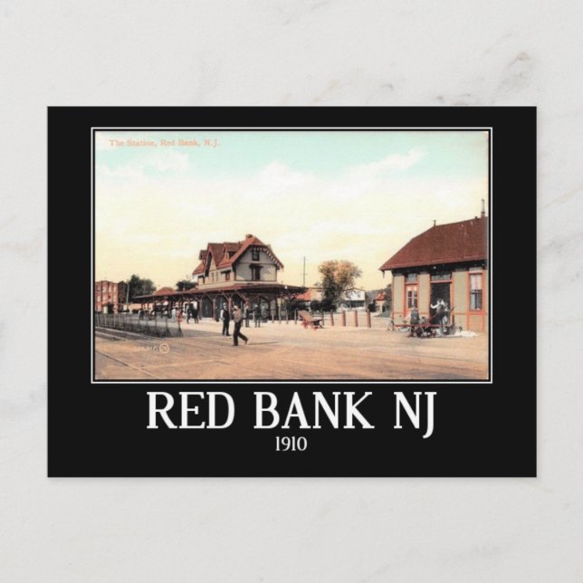 Carte Postale Gare, Red Bank, NJ Vintage (Devant)
