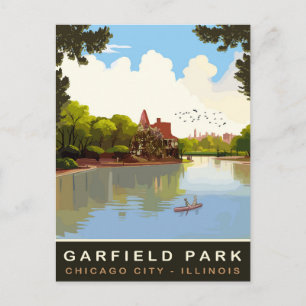 Carte Postale Garfield Park, Chicago, Illinois, Voyage Ancien