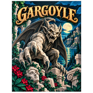 Carte Postale Gargouille, Monstre de Papier Découpé