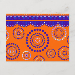 Carte Postale Garland ARTdeco violet bleu + votre couleur de dos