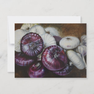 Carte Postale Garlic rustique et oignon vie morte - Art fine