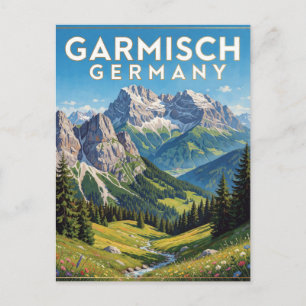 Carte Postale Garmisch Allemagne Paysage des Alpes bavaroises