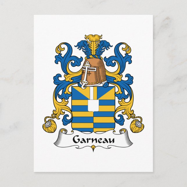 Carte Postale Garneau Family Crest (Devant)