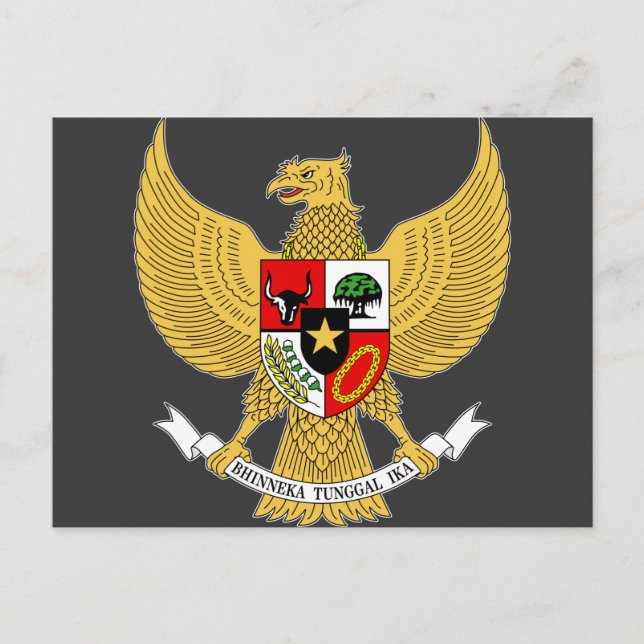 Carte Postale Garuda Pancasila, t Armes Indonésie, Indonésie (Devant)