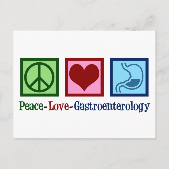 Carte Postale Gastroentérologue - Peace Love Gastroentérologie (Devant)