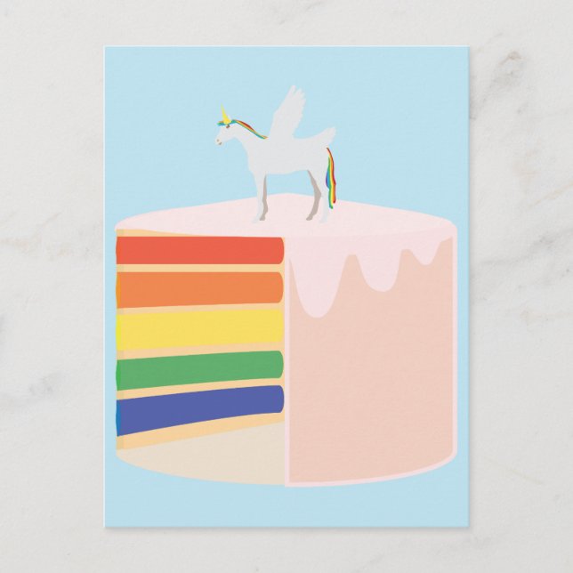 Carte Postale Gâteau Arc-en-ciel (Devant)