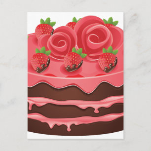 Carte Postale Gâteau au chocolat décoré