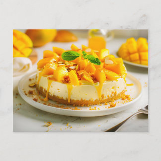 Carte Postale Gâteau au fromage à la mangue avec des fruits frai