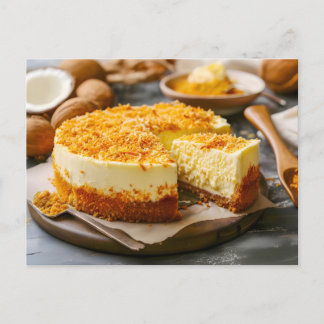 Carte Postale Gâteau au fromage à la noix de coco avec ingrédien