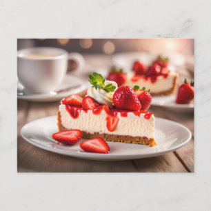 Carte Postale Gâteau au fromage et fraises