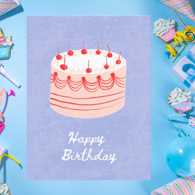 Carte Postale Gâteau aux Cerises Douces Anniversaire (Créateur téléchargé)