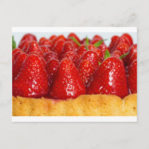 Carte Postale Gâteau aux fraises à la menthe