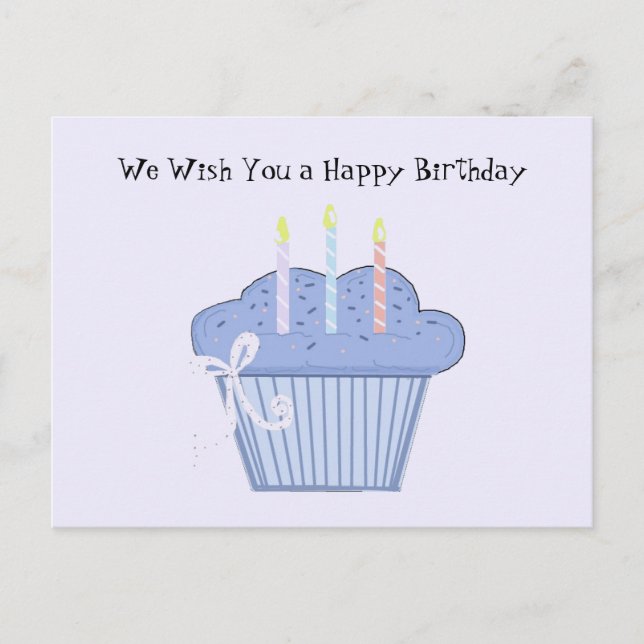 Carte Postale Gâteau bleu d'anniversaire (Devant)