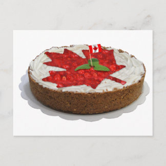 Carte Postale Gâteau canadien en feuille d'érable cerise