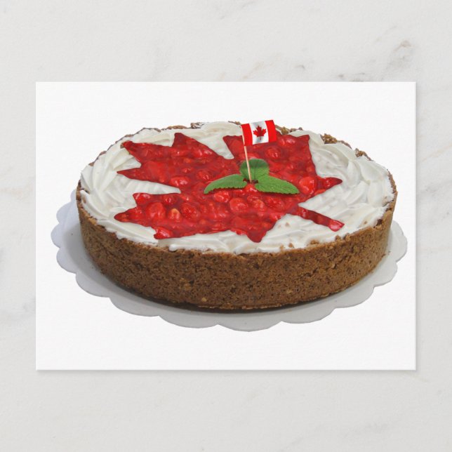 Carte Postale Gâteau canadien en feuille d'érable cerise (Devant)