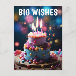 CARTE POSTALE GÂTEAU D'ANNIVERSAIRE