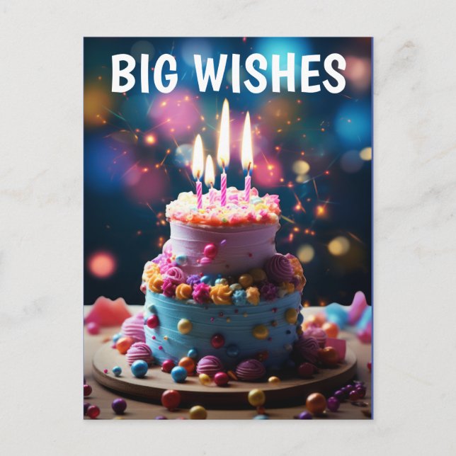 CARTE POSTALE GÂTEAU D'ANNIVERSAIRE  (Devant)