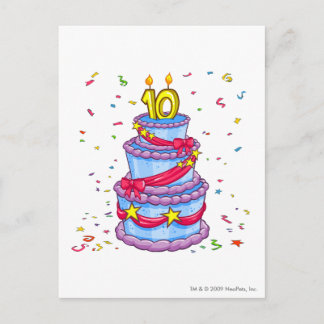 Carte Postale Gâteau d'anniversaire