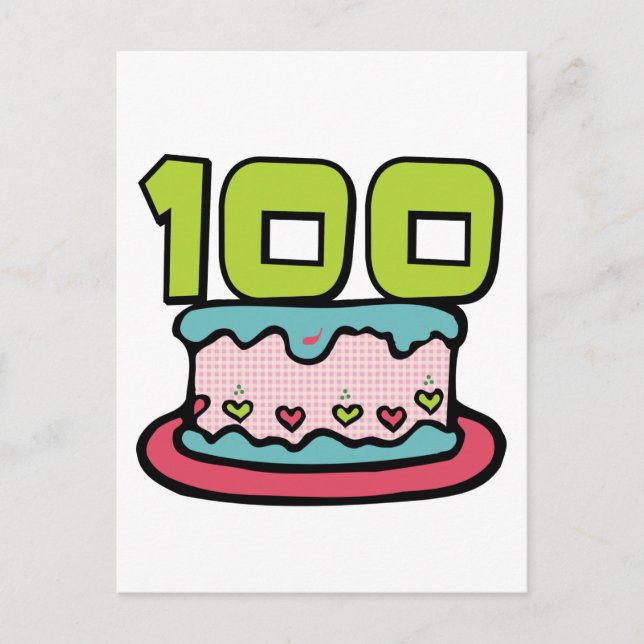 Carte Postale Gâteau d'anniversaire 100 ans (Devant)