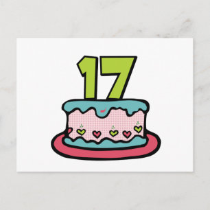 Carte Postale Gâteau d'anniversaire 17 ans