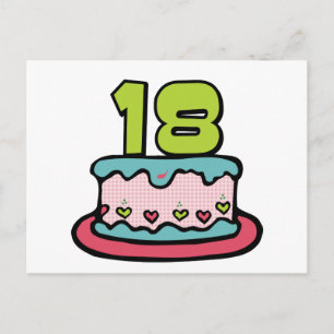 Carte Postale Gâteau d'anniversaire 18 ans