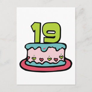 Carte Postale Gâteau d'anniversaire 19 ans
