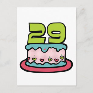 Carte Postale Gâteau d'anniversaire 29 ans