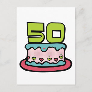 Carte Postale Gâteau d'anniversaire 50 ans