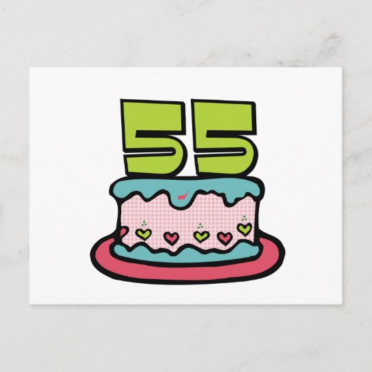 Carte Postale Gateau D Anniversaire 55 Ans Zazzle Fr