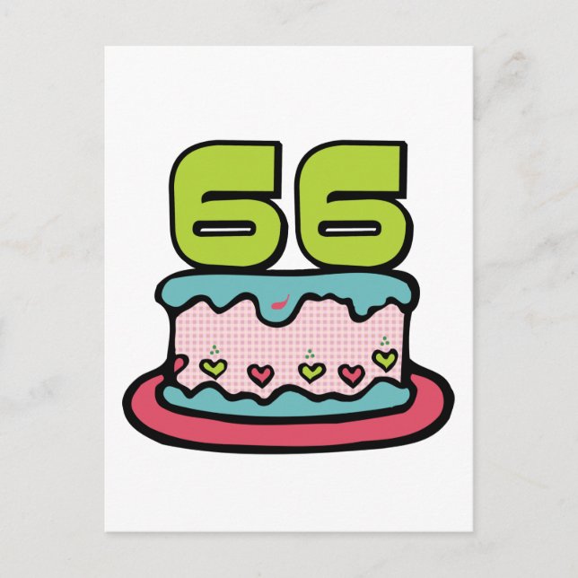 Carte Postale Gâteau d'anniversaire 66 ans (Devant)