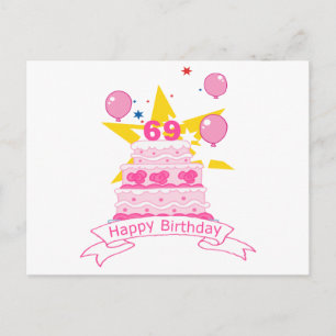 Carte Postale Gâteau d'anniversaire 69 ans