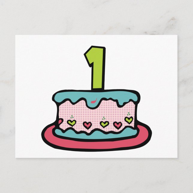 Carte Postale Gâteau D'Anniversaire Avec Âge (Devant)